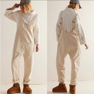 We The Free‎ - Free People High Roller Jumpsuit Overalls in cream